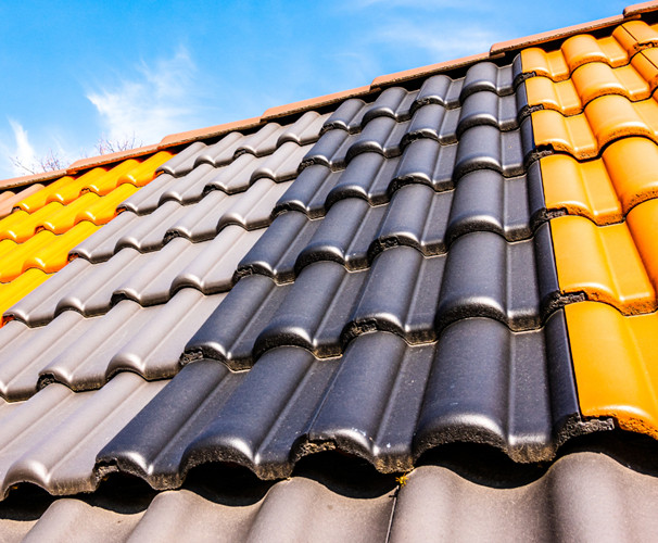 Roof Tiles Painted And Sealed In Different Colours